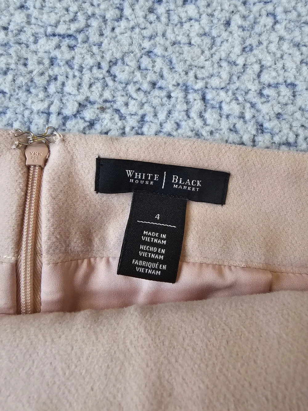 White House Black Market Blush Pink Mini Skirt with Side Zip